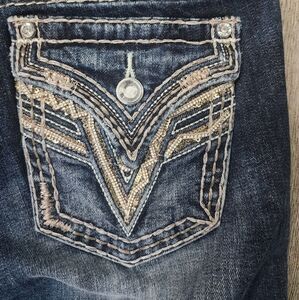 Vigoss Boot Cut Jeans size 7/8 Rhinestone Sequin Bling Sparkle Pocket